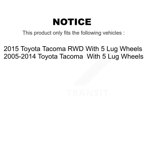 Front Rear Brake Rotor Ceramic Pad And Drum Kit For Toyota Tacoma With 5 Lug Wheels K8T-102828