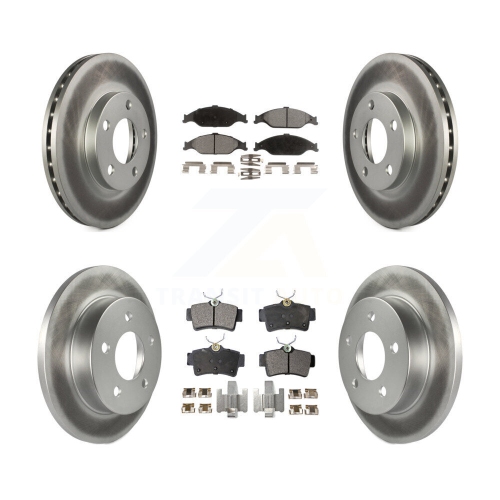 Front Rear Coated Disc Brake Rotors And Ceramic Pads Kit For Ford Mustang KGT-100660