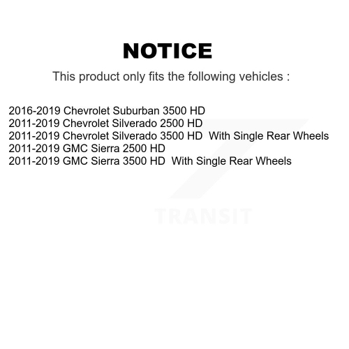 Rear Coated Brake Rotor & Ceramic Pad Kit For GMC Chevrolet Sierra 2500 HD Silverado 3500 KGA-103527