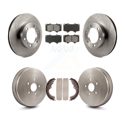 Front Rear Brake Rotor Semi-Metallic Pad Drum Kit For Toyota Tacoma RWD With 6 Lug Wheels K8S-103351