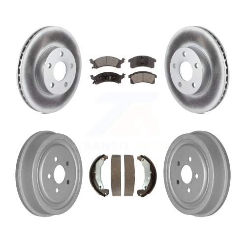 TRANSIT AUTO  Front Rear Coated Brake Rotor Ceramic Pad Drum Kit for Pontiac Sunfire Chevrolet Cavalier Kgt-102549