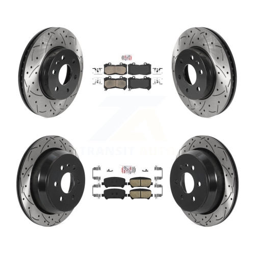 TRANSIT AUTO  Front Rear Ceramic Pad Drill Slot Disc Brake Rotors Kit for Chevrolet Colorado Gmc Canyon Kda-100806