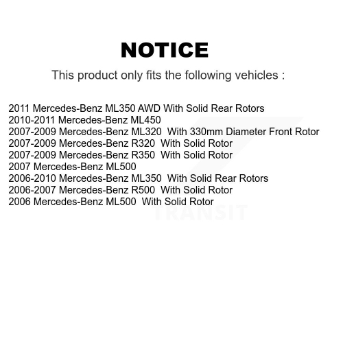 Front Rear Coat Brake Rotor Ceramic Pad Kit For Mercedes-Benz ML350 ML320 ML500 R320 R350 KGT-101001