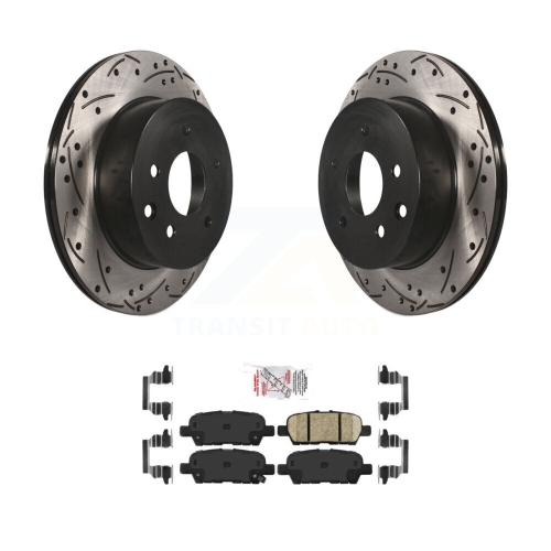Rear Drill Slot Disc Brake Rotor Ceramic Pad Kit For Nissan Rogue Sport Qashqai LEAF Juke KDA-102257