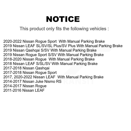 Rear Drill Slot Disc Brake Rotor Ceramic Pad Kit For Nissan Rogue Sport Qashqai LEAF Juke KDA-102257