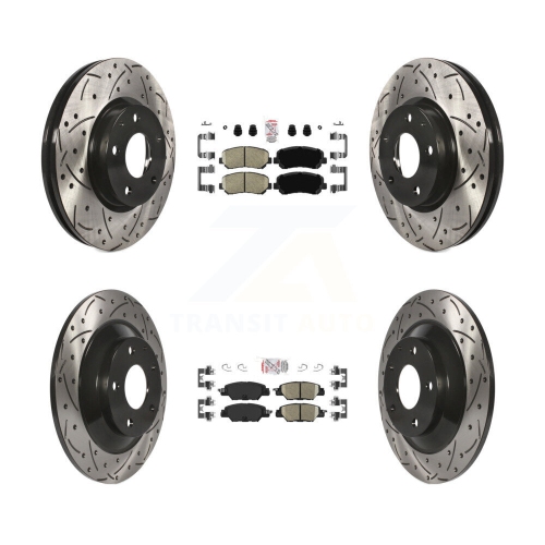 Front Rear Ceramic Pads And Coated Drilled Slotted Disc Brake Rotors Kit For Mazda CX-5 KDA-100857