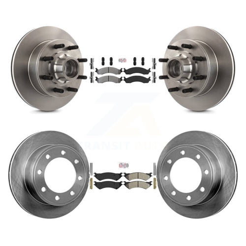 TRANSIT AUTO  Front Rear Semi-Metallic Pad & Brake Rotors Kit for Ford E-350 Super Duty Econoline E-250 K8A-105870