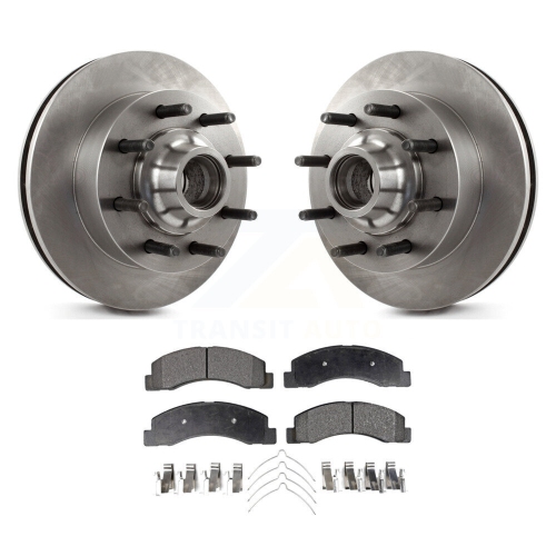 Front Disc Brake Rotors & Semi-Metallic Pad Kit For Ford F-350 Super Duty F-250 Excursion K8F-100693