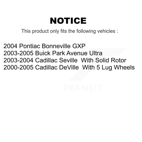 Rear Brake Rotor & Ceramic Pad Kit For Cadillac DeVille Seville Buick Park Avenue Pontiac K8C-101726
