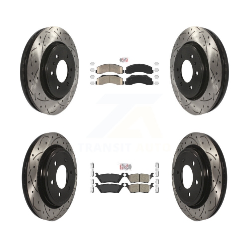 Plaquettes de frein arrière en céramique à l'avant et disques perforés enduits de revêtement pour Ford F-150 KDA-102483