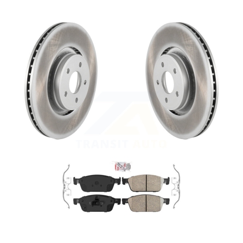 Front Coated Disc Brake Rotors And Ceramic Pads Kit For Ford Focus Lincoln MKC KGA-100349