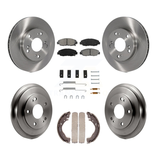 Front Rear Disc Brake Rotors Semi-Metallic Pads And Drum Kit For Honda Civic K8S-102143
