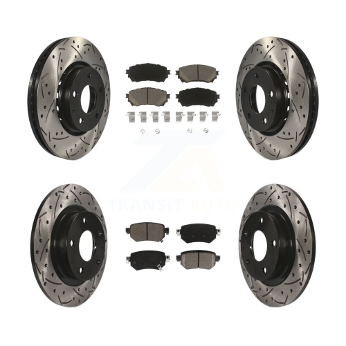 Front Rear Drilled Slot Brake Rotor Ceramic Pad Kit For 19-21 Mazda 6 Naturally Aspirated KDC-100569