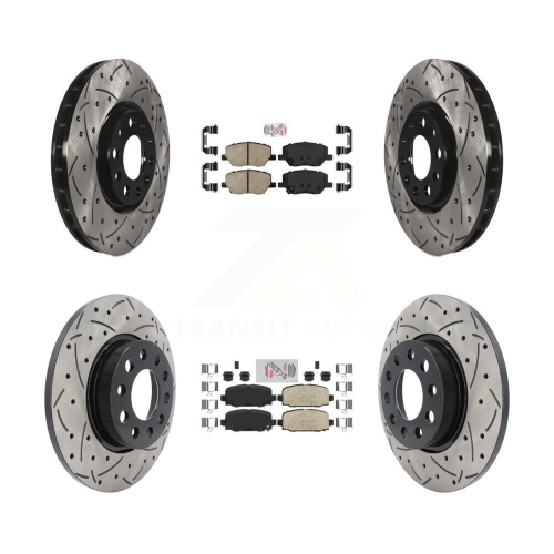 Plaquettes de frein arrière en céramique à l'avant et disques perforés enduits de revêtement pour Jeep Compass KDA-100684