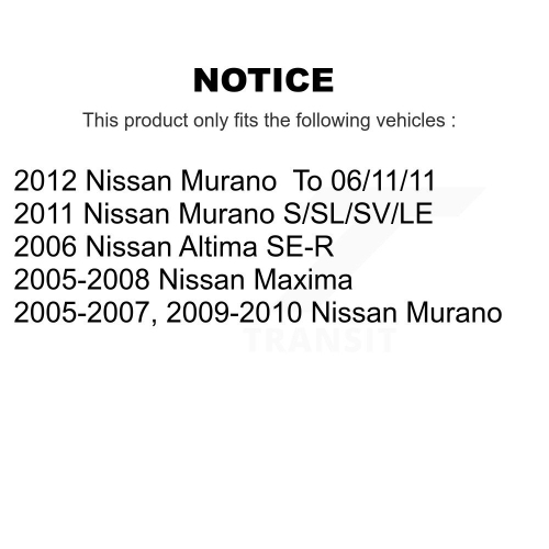 Disques de frein à disque recouverts à l'avant et plaquettes en céramique pour Nissan Murano Altima Maxima KGA-100313