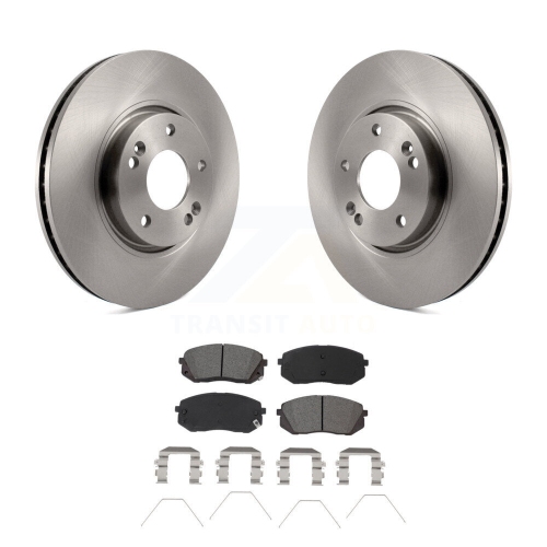 Front Disc Brake Rotors And Semi-Metallic Pads Kit For 2017-2019 Kia Soul EV K8S-103520