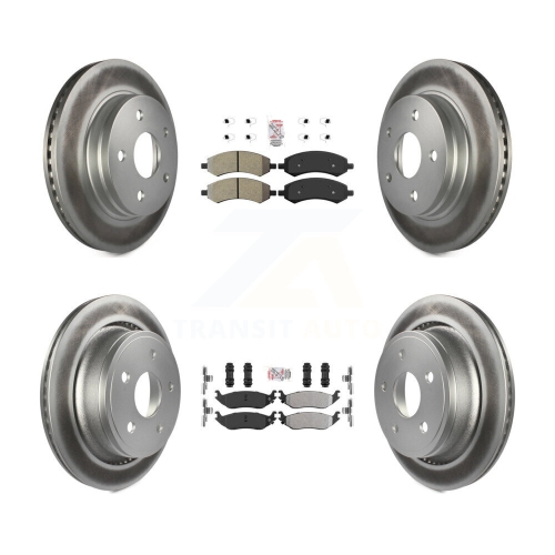 TRANSIT AUTO  Front Rear Semi-Metallic Pad & Coated Brake Rotor Kit for Ram 1500 Classic Dodge Chrysler Kga-101173