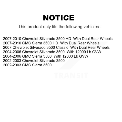 Ensemble de plaquettes en céramique pour disques de frein arrière pour Chevrolet GMC Silverado 3500 Sierra HD Classic KGA-103799