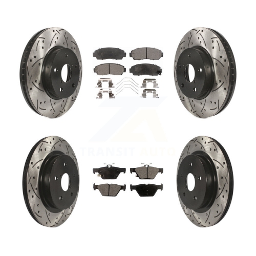Ensemble de plaquettes semi-métalliques de disques de frein à fente pour perceuse arrière avant pour Subaru Legacy 2,5&nbsp;L KDF-100404 2016-2019