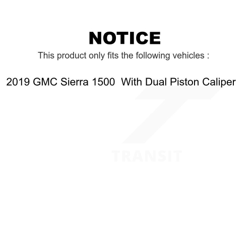 Front Brake Rotor Semi-Metallic Pad Kit For 2019 GMC Sierra 1500 With Dual Piston Caliper K8F-103056