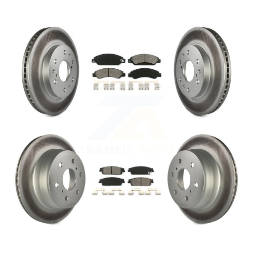 Front Rear Coat Brake Rotor Semi-Metallic Pad Kit For Chevrolet Avalanche Cadillac GMC XL KGS-100568