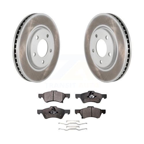 Image 1 of 10.. Front Coated Brake Rotors Ceramic Pad Kit For Dodge Grand Caravan Chrysler Town & Country KGT-100153