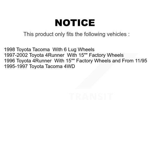 Disques de frein avant et plaquettes en céramique pour Toyota 4Runner Tacoma K8C-100423