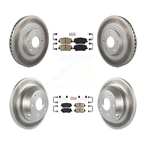 Image 1 of 10.. Front Rear Ceramic Pad & Coated Brake Rotor Kit For Kia Sorento With Red Painted Calipers KGA-105031