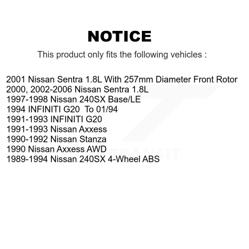 Front Coat Brake Rotor Ceramic Pad Kit For Nissan Sentra 240SX Axxess Stanza INFINITI G20 KGC-100472