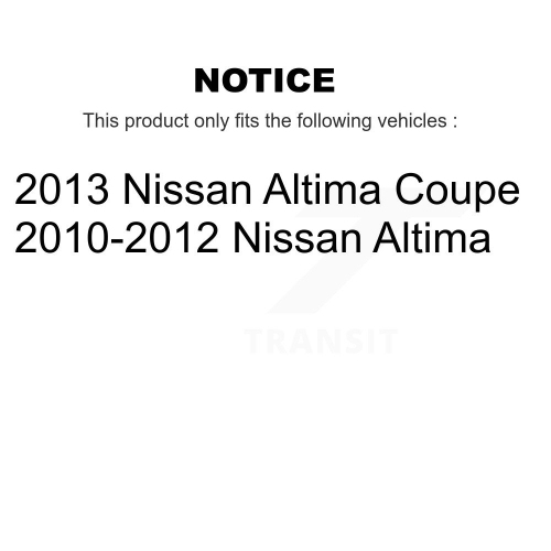 Plaquettes de frein arrière en céramique à l'avant et disques recouverts pour Nissan Altima KGA-102151