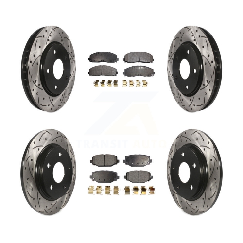 Disque de frein à disque perforé à fente et tampon en céramique à revêtement arrière pour Dodge Grand Caravan KDT-101009