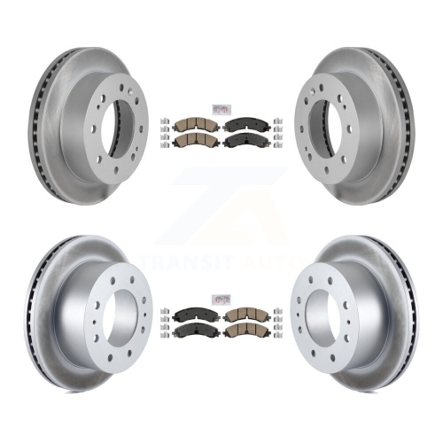 Front Rear Ceramic Pad Coated Brake Rotors Kit For GMC Chevrolet Sierra 2500 HD Silverado KGA-103248