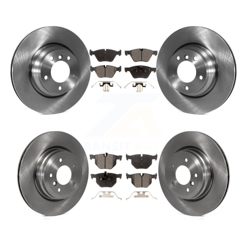 TRANSIT AUTO  Front Rear Disc Brake Rotors And Semi-Metallic Pads Kit for 2006 Bmw 330I 330Xi K8F-101276