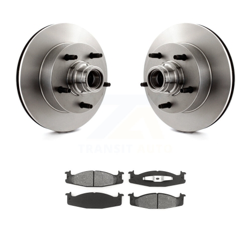 Front Disc Brake Rotors Hub And Semi-Metallic Pad Kit For Ford E-150 Econoline Club Wagon K8S-100697