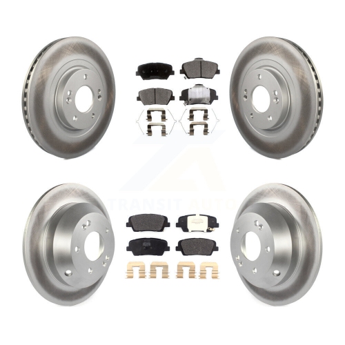 Front Rear Coat Brake Rotors Semi-Metallic Pad Kit For Kia Sorento Hyundai Santa Fe Sport KGF-101812