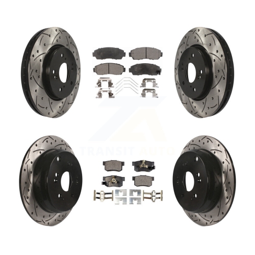 Kit de plaquettes semi-métalliques pour rotor de frein à disque à fente arrière de perceuse avant pour Honda CR-V 2012-2016 à TI KDF-100315