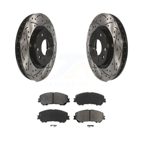 Image 1 de 10.. Plaquettes semi-métalliques pour disques de frein à fente forés à l'avant pour Nissan Rogue Sport Qashqai KDS-100164