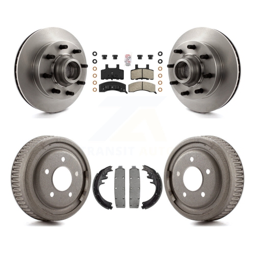 Front Rear Disc Brake Rotor Hub Semi-Metallic Pad & Drum Kit For Chevrolet C1500 Suburban K8A-105743