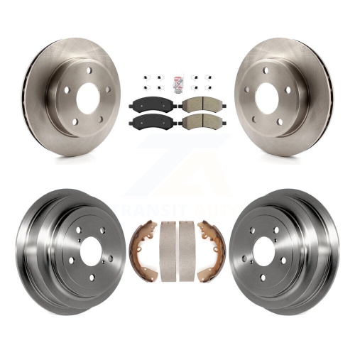 Front Rear Brake Rotors Semi-Metallic Pad Drum Kit For Dakota Dodge Ram Mitsubishi Raider K8A-105195