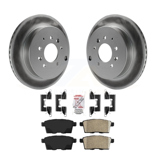 Image 1 of 10.. Rear Coated Disc Brake Rotors And Ceramic Pads Kit For Ford Edge Mazda CX-7 Lincoln MKX KGA-103759