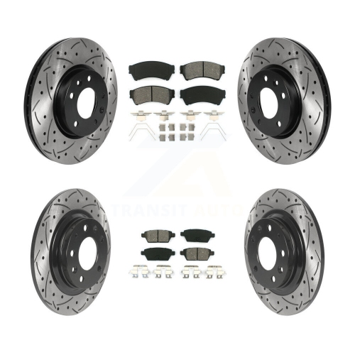 Front Rear Drilled Slot Brake Rotor Semi-Metallic Pad Kit For Ford Fusion Mazda 6 Lincoln KDS-100712