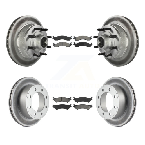Plaquettes semi-métalliques de disques de frein à revêtement arrière avant pour Ford E-350 Super Duty E-250 Club KGS-102065