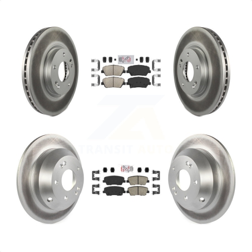 Front Rear Ceramic Pads And Coated Disc Brake Rotors Kit For Kia Sorento Hyundai Santa Fe KGA-101092