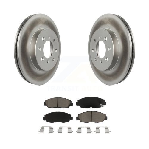 Image 1 of 10.. Front Coated Disc Brake Rotors And Ceramic Pads Kit For Honda Civic Acura EL Insight KGC-100250