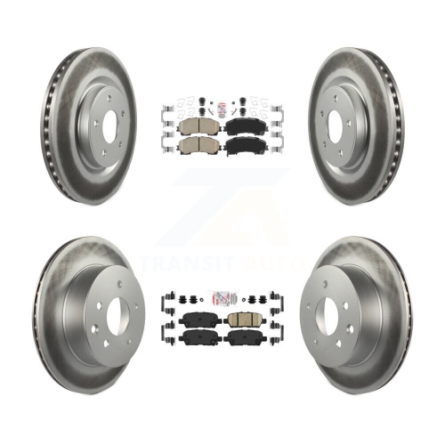 Front Rear Ceramic Pads And Coated Disc Brake Rotors Kit For Nissan Rogue KGA-105190