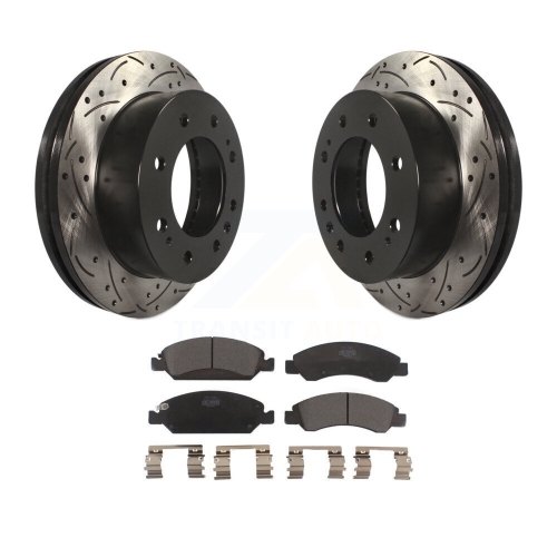 Ensemble disque de frein avant percé et plaquette en céramique pour Silverado 1500 Hybrid KDT-100013 2011 de Chevrolet