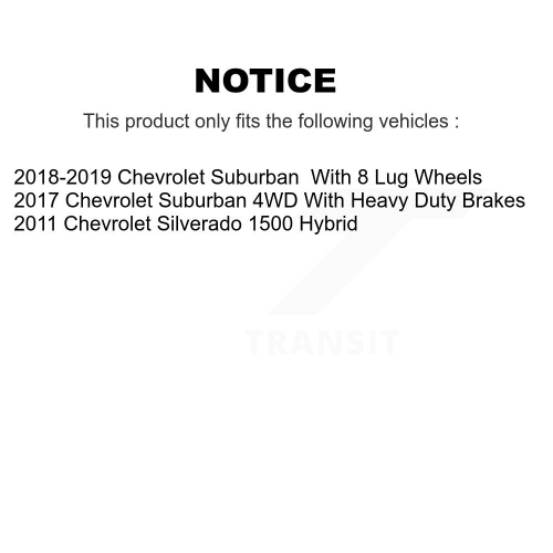 Ensemble disque de frein avant percé et plaquette en céramique pour Silverado 1500 Hybrid KDT-100013 2011 de Chevrolet