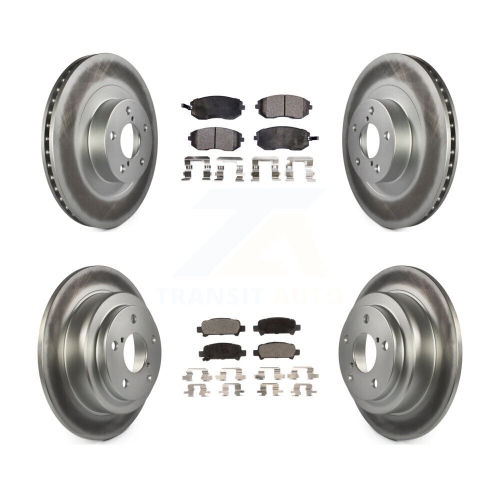 Image 1 of 10.. Front Rear Coated Disc Brake Rotor Semi-Metallic Pad Kit For 2003 Subaru Forester Impreza KGF-100861