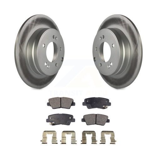 Image 1 of 10.. Rear Coated Disc Brake Rotors And Ceramic Pads Kit For Hyundai Sonata Kia Optima Azera KGT-101528
