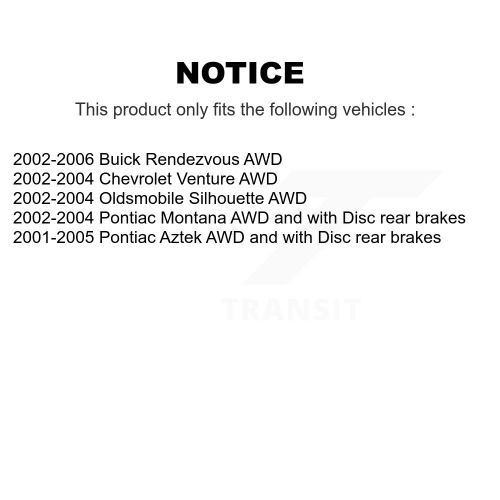 Front Rear Brake Rotor And Ceramic Pad Kit For Buick Rendezvous Pontiac Montana Chevrolet K8T-103261